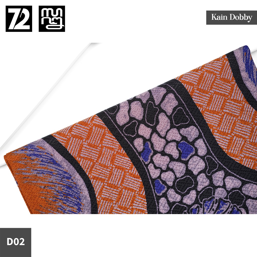 KAIN BATIK DOBBY Premium Motif Kombinasi Warna Orange 723919 Cap 72