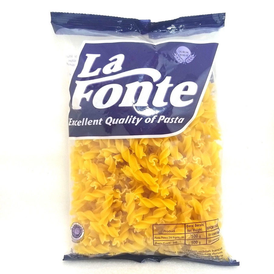 La Fonte Pasta Fusilli Fusili Spiral 500Gr 500 Gram No 202 Ekonomis