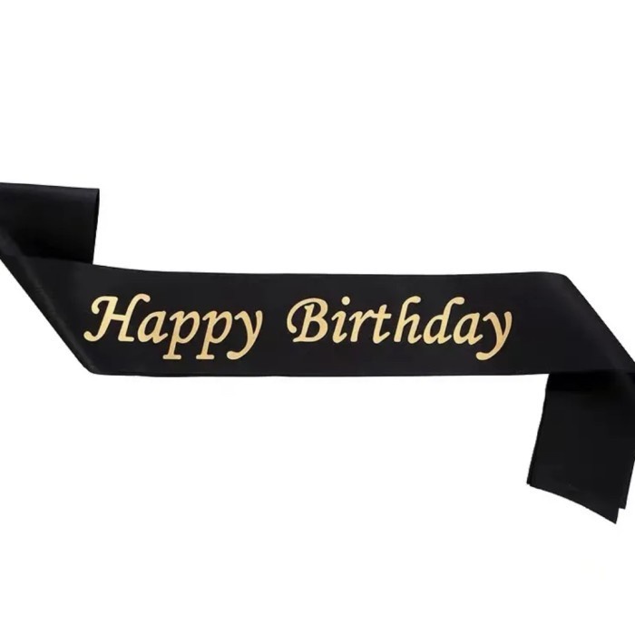 Sash Happy Birthday / Selempang HAPPY BIRTHDAY Polos Sablon