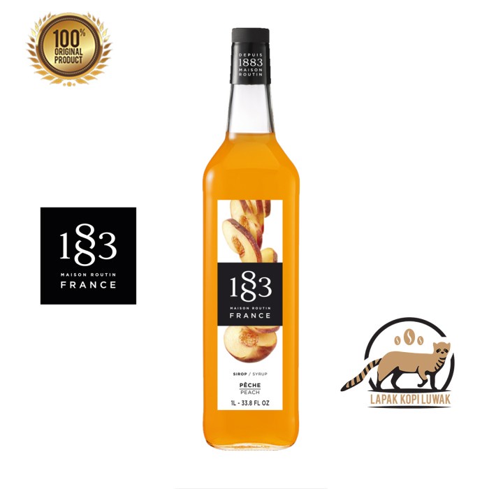 

Peach Syrup merk 1883 Maison Routin