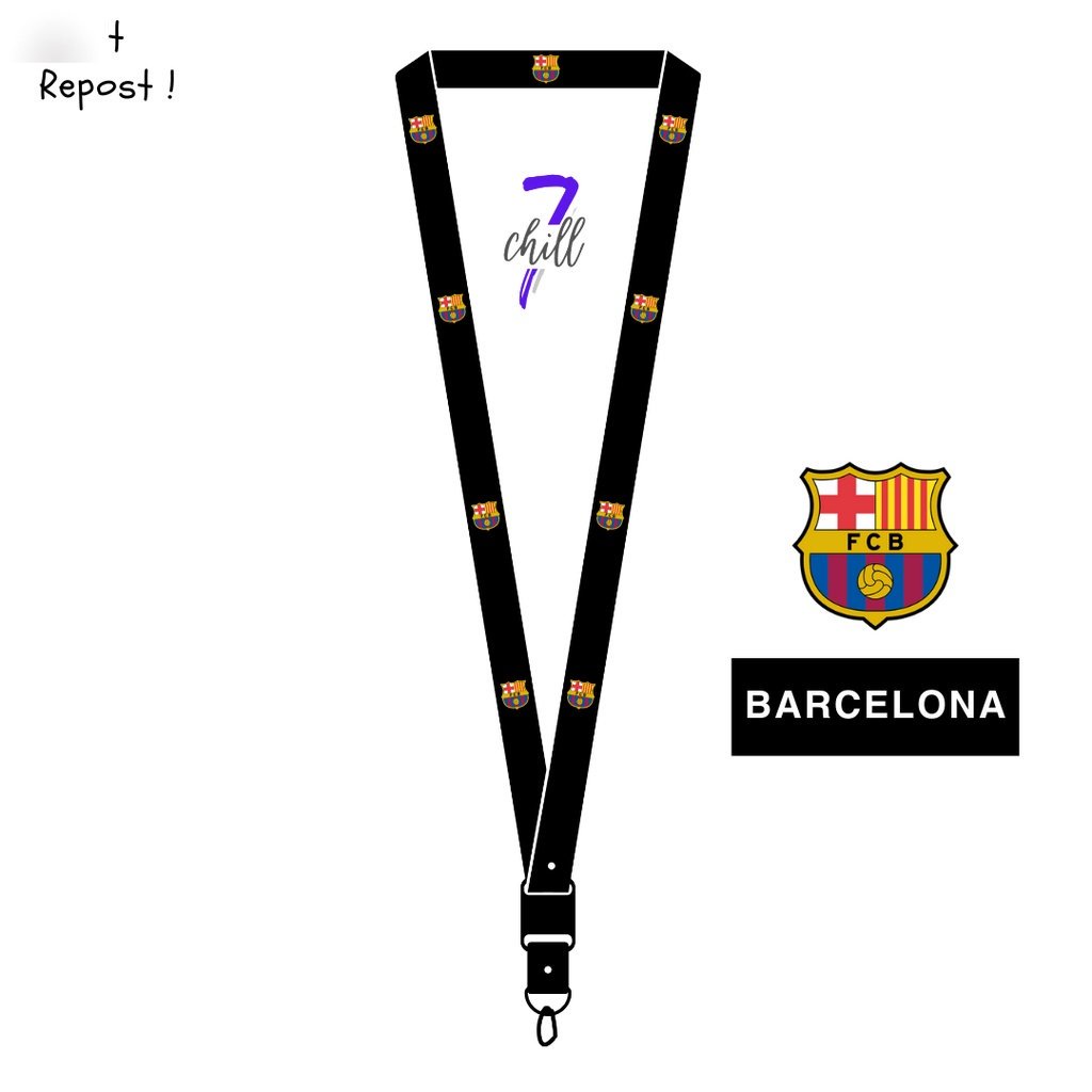 

Lanyard Barcelona Barca ID Card Custom Bola Tali Gantungan Pods Name Tag Kartu Nama