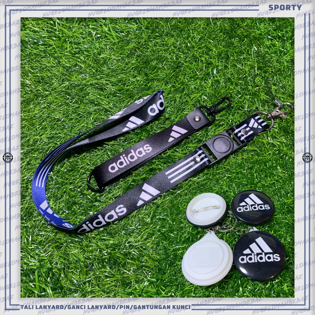 

TALI LANYARD/GANCI/PIN/GANTUNGAN KUNCI/HP - ADIDAS GARIS