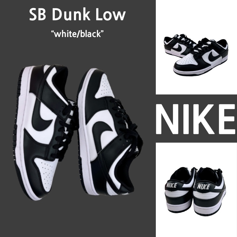 （Tembakan Nyata）Nike SB Dunk Rendah Putih Hitam 100% Sepatu Sneakers Asli Sepatu Lari Sepatu Nike