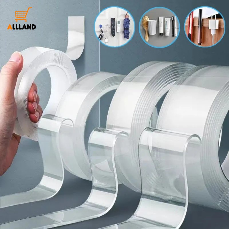 Double Sided Tape Transparan/ Lem Lengket Kuat Tahan Air Tahan Lama Untuk Tempelan Karpet Soket Listrik