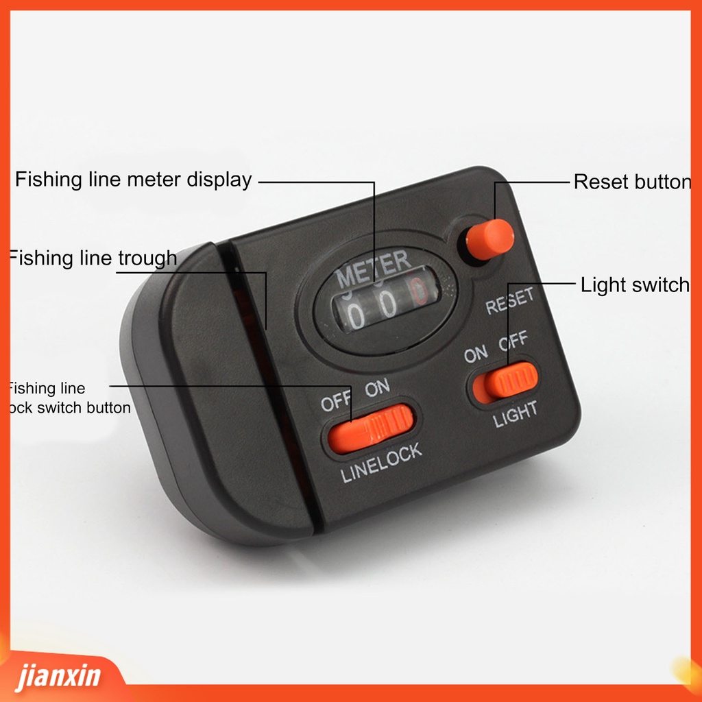(In Stock) Alat Penghitung Pancing Display Digital Kapasitas Garis Besar ABS Bantalan Kuat Pengukur Garis Berlampu Untuk Cumi