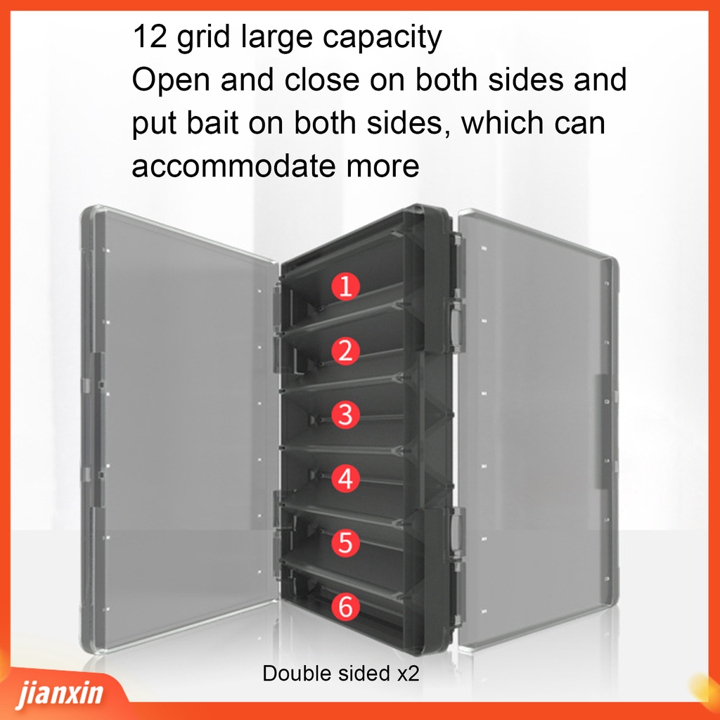 (In Stock) PP Fishing Tackle Box Tahan Air Kapasitas Besar Dua Sisi Kotak Umpan Pancing Untuk Memancing