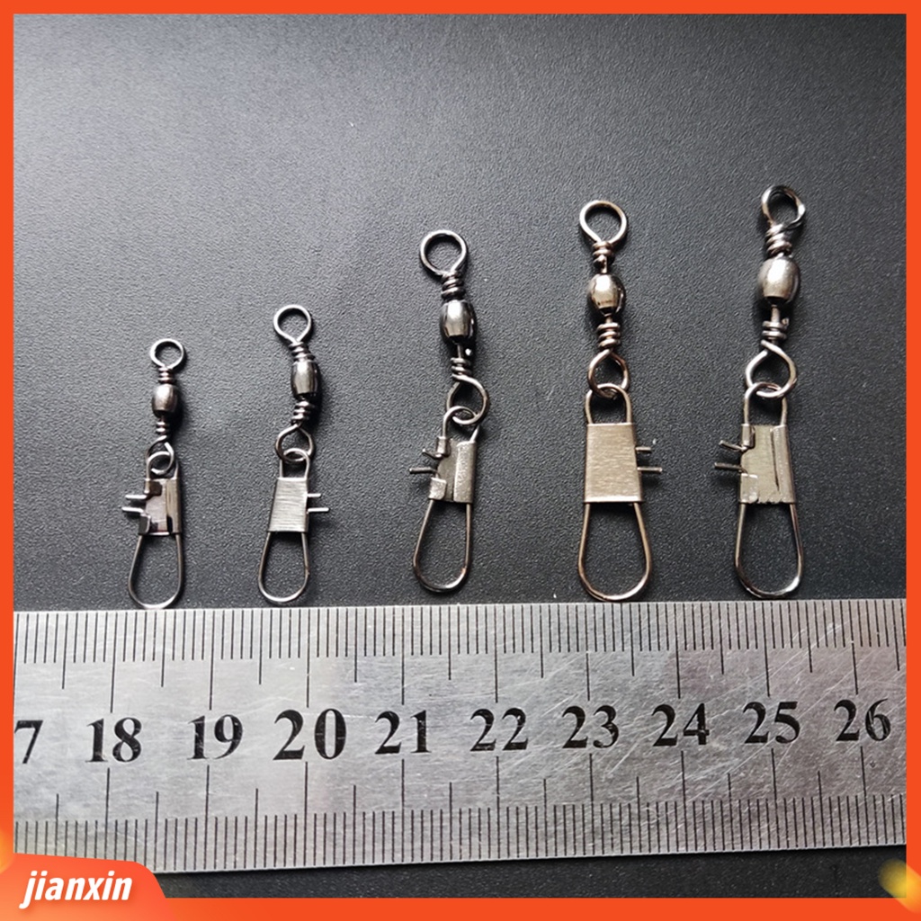 (In Stock) 200Pcs Portabel Memikat Berputar Spesifikasi Yang Berbeda Solid Aksesoris Kokoh Rolling Swivel Snap Untuk Pecinta Memancing