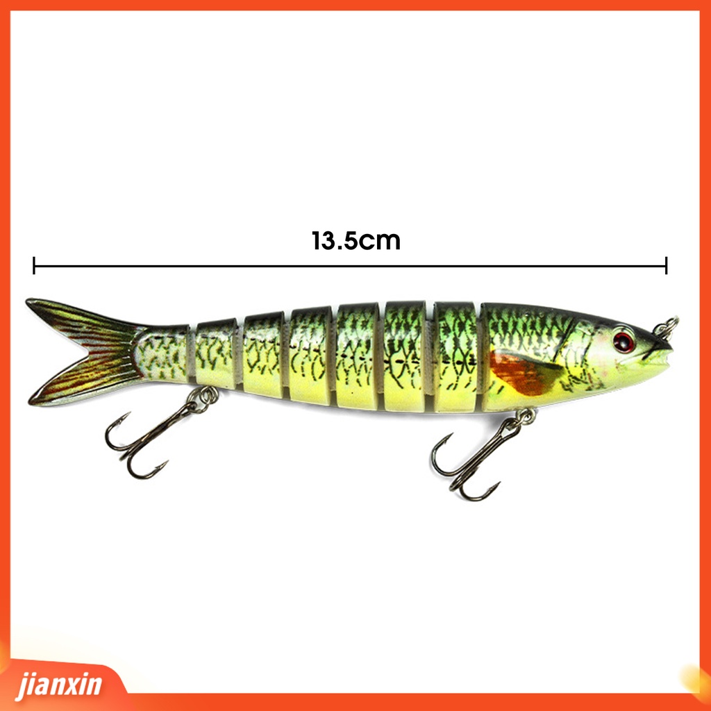 (In Stock) 13.5cm 20g Umpan Pancing Realistis Aksi Renang Hidup Mengurangi Hambatan Angin Ramah Lingkungan Portabel Bersambung Crankbait Angling Aksesoris