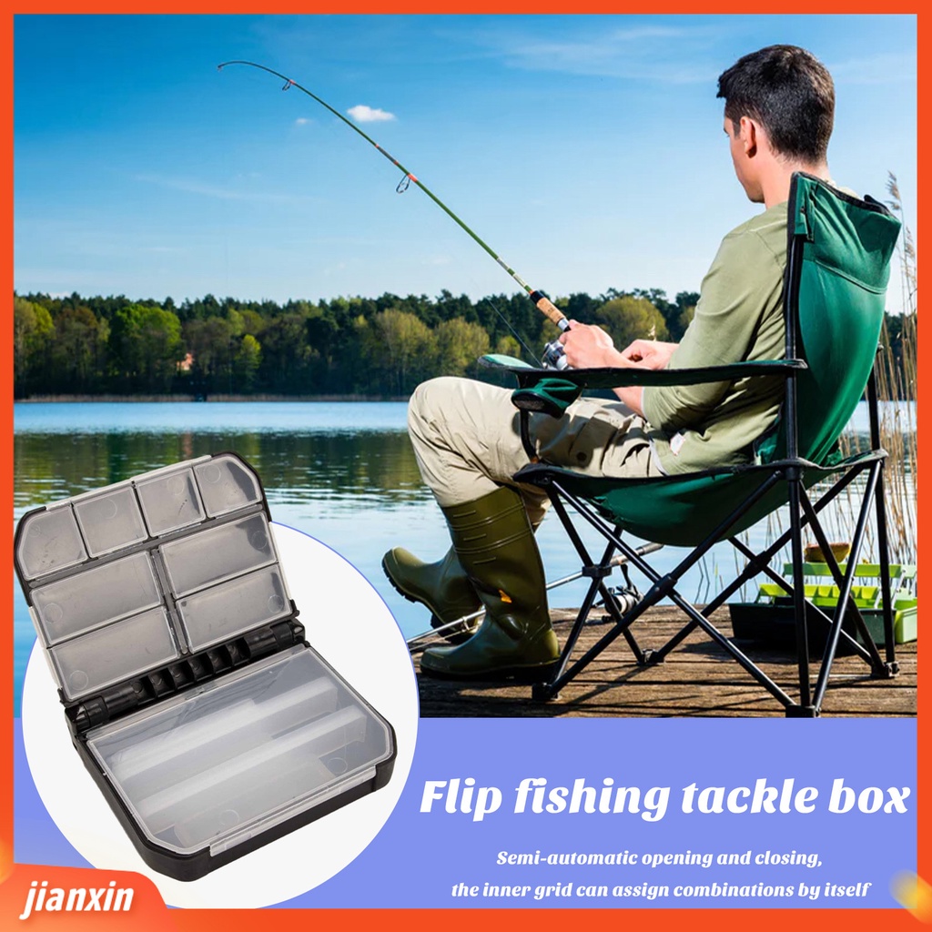 (In Stock) Fishing Tackle Box Kapasitas Besar Multi-Kompartemen Tahan Debu Ukuran Kompak Tepi Halus Penyimpanan Barang ABS Hook Lure Umpan Kotak Wadah Alat Pancing Perlengkapan Memancing