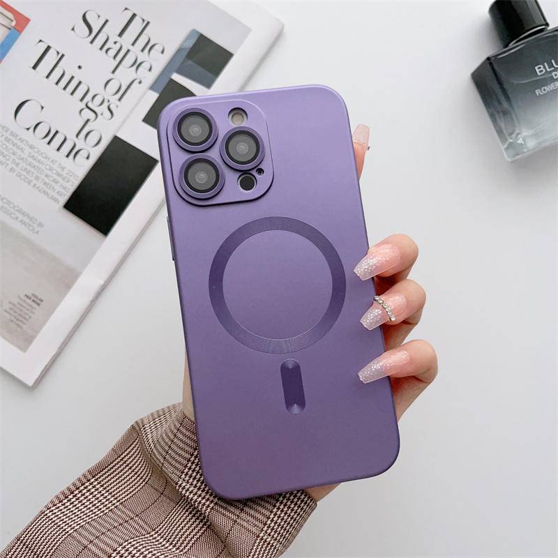 IPHONE Luxury Magnetic Untuk Magsafe Wireless Charge Silicone Case Untuk iPhone12 11 Pro MAX 11Pro 12Pro Lembut TPU Shockproof Back Cover Untuk iPhone12 iPhone11