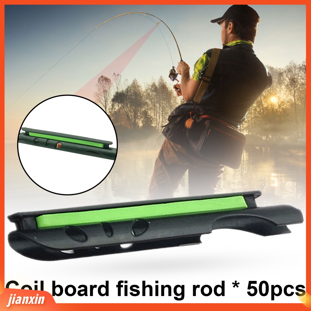 (In Stock) 50Pcs Piring Lilitan Memancing Papan Pancing Bahan Plastik Berliku Minimalis Nyaman Untuk Outdoor