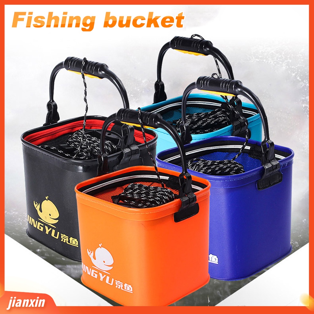 (In Stock) Ember Pancing Lipat Portable Collapsible Multifungsi Wadah Umpan Hidup Ikan Untuk Memancing