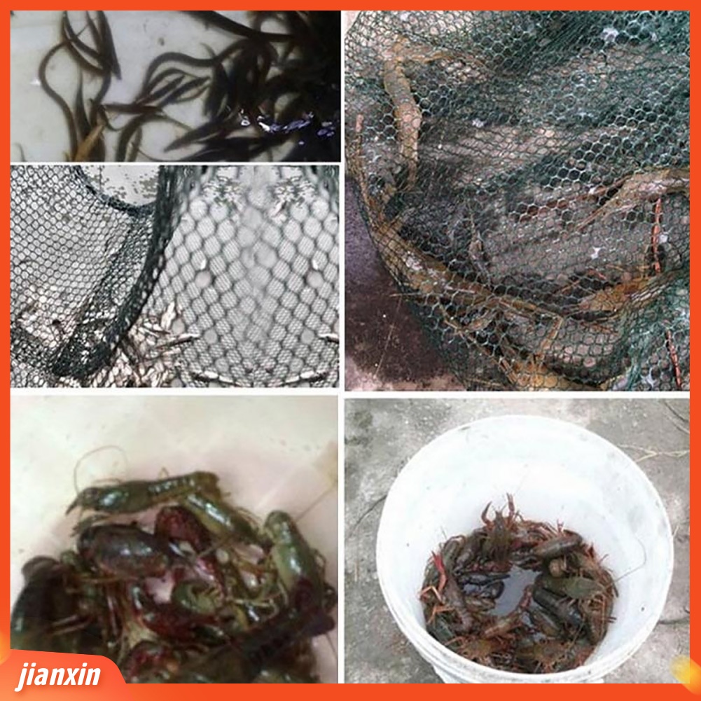 (In Stock) 6lubang Lipat Jaring Ikan Otomatis Kandang Udang Nylon Mesh Crab Fish Trap