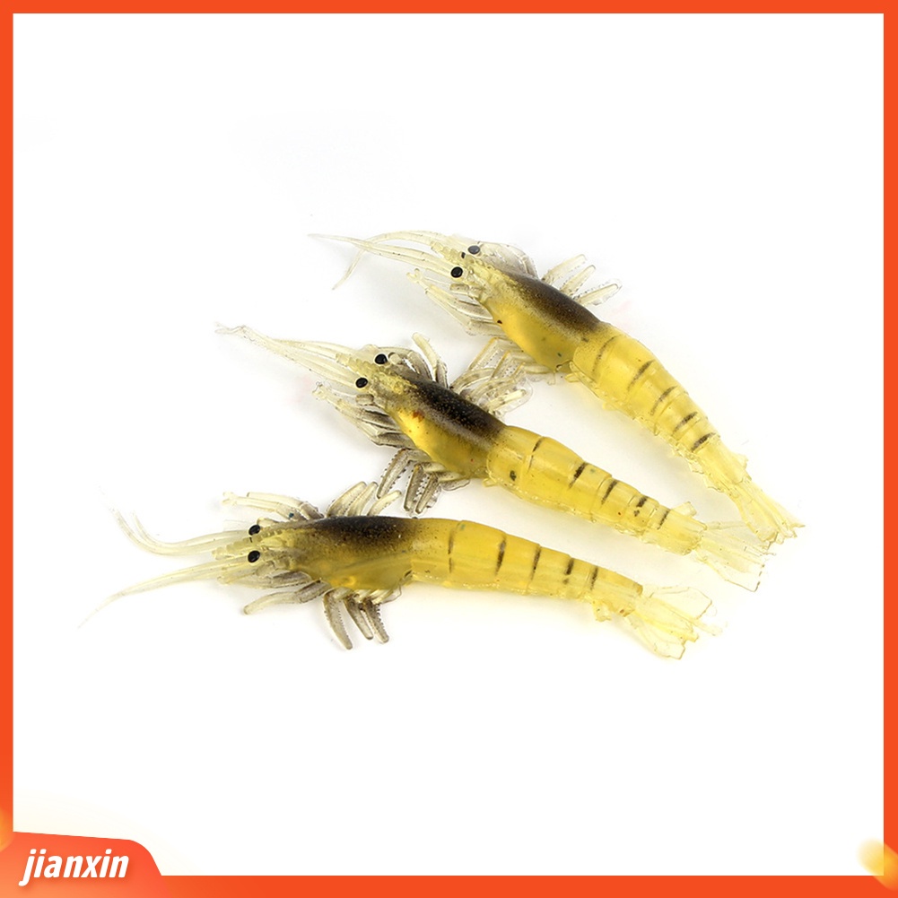 (In Stock) 3Pcs Umpan Bionic Bentuk Udang Lembut Umpan Ikan Kecil Crankbaits Fishing Tackle
