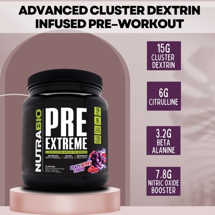 (PROMO) Nutrabio PRE EXTREME Ultimate Preworkout 950 Gram PWO Terbaik Dunia