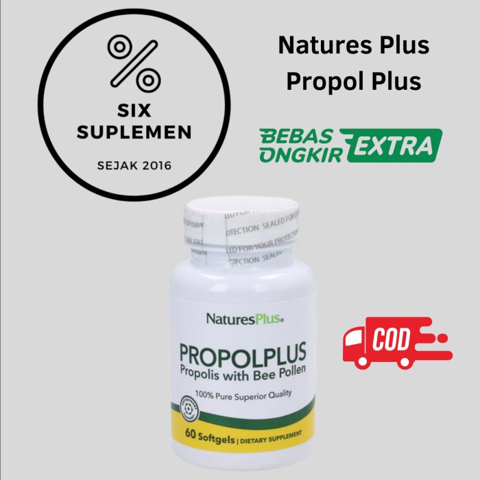 Natures Plus Propol Plus isi 60 Softgels Pengganti Bee Pollen