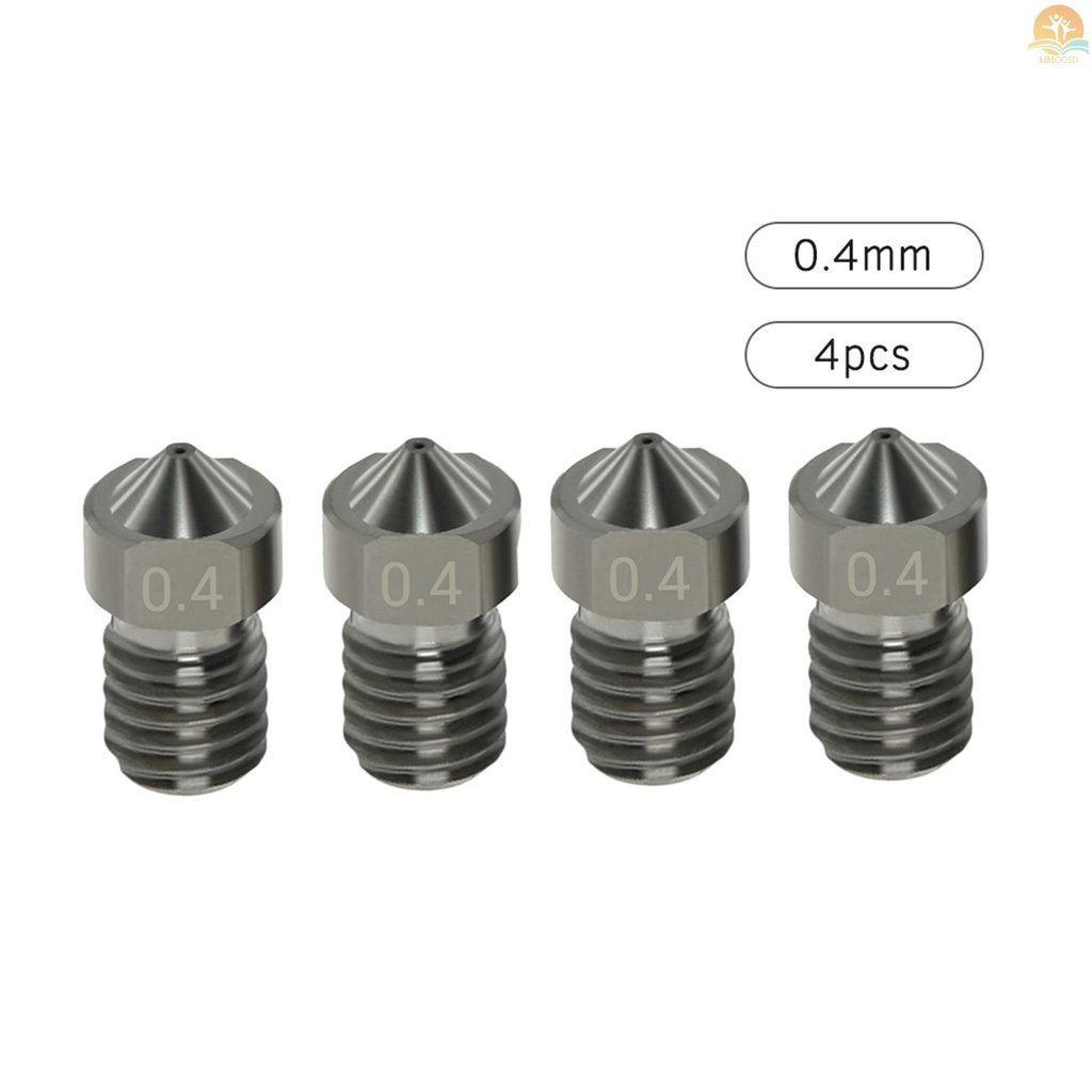 In Stock 4pcs Nozzle Baja Keras V6 Nozel 0.6mm Untuk Filamen 1.75mm Untuk Bagian Printer 3D