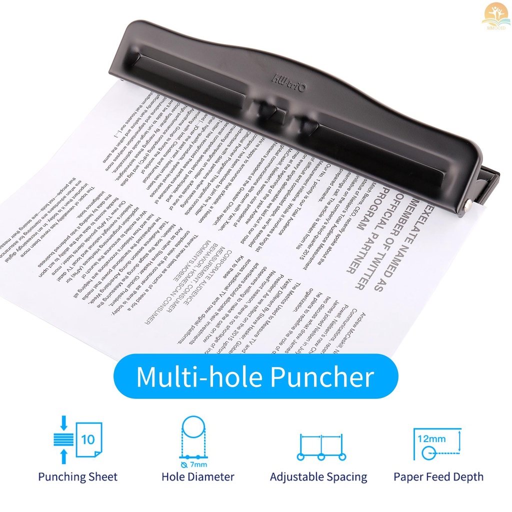 In Stock KW-triO Portable 3hole Punch Handheld Metal Hole Puncher 10lembar Kapasitas 7mm Aperture Paper Punch Untuk A4 A5 A7 A6 B5 Notebook Scrapbook Diary Planner