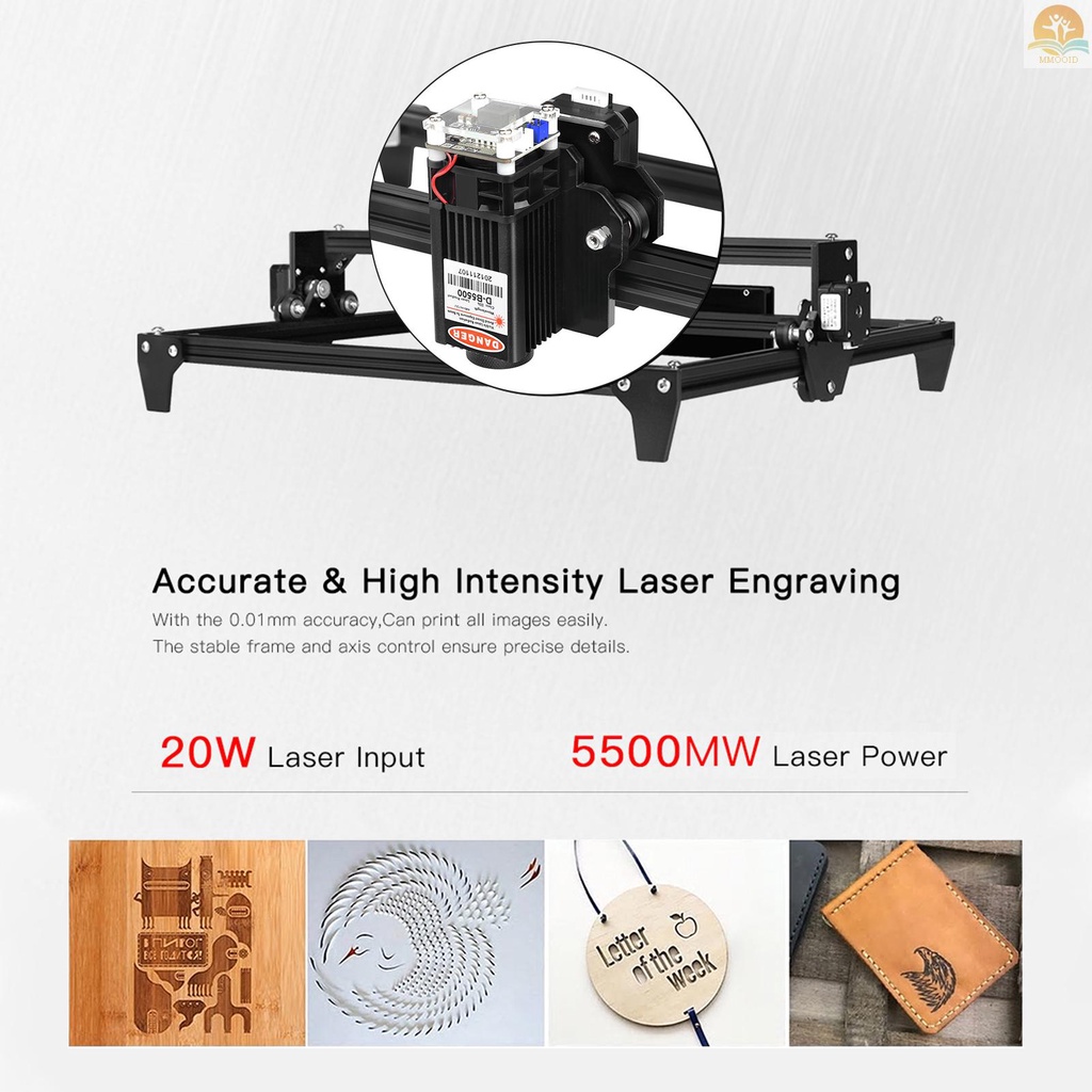 In Stock TwoTrees 5.5W Laser Engraver CNC Laser Engraving Cutting Machine DIY Laser Marking Desktop Carving Machine 40x30cm Area Ukiran Untuk Kayu Plastik Kertas Bambu Kulit Dipan