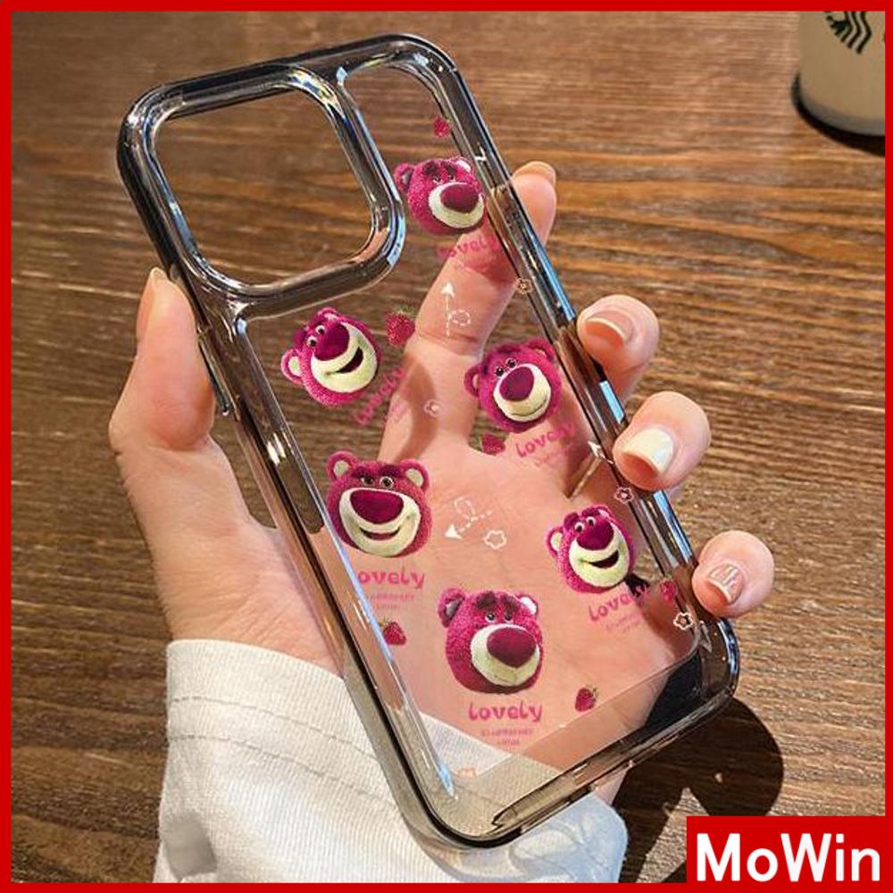 Case iPhone 14 Pro Max iPhone Case Space Hard Acrylic Phone Case Tombol Berlapis Tahan Guncangan Dalam Beruang Merah Muda Lucu Kompatibel dengan iPhone 13 Pro Max 12 Pro Max 11 Xr 6Plus 7Plus 8Plus