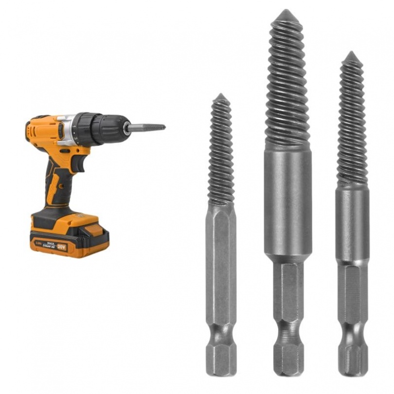 6 Pcs Rusak Screw Extractor Kit Dengan Quick Self-Locking Post Tools Kit Ulir Halus Rusak Screw Stud Remover