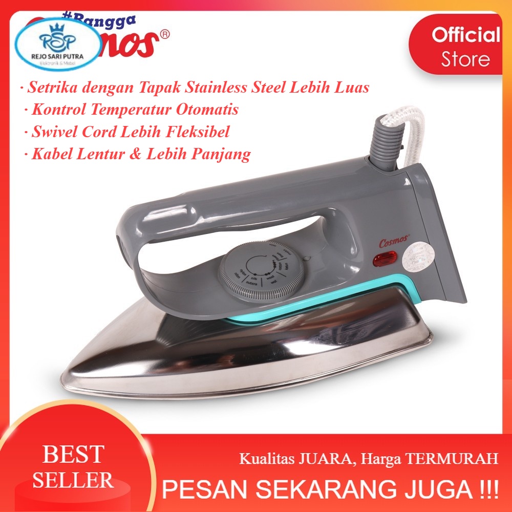 Setrika Cosmos Stainless Steel CIS-318 F1 Setrika Cosmos Original,  Stenlis, ,bisa  Untuk Laundry