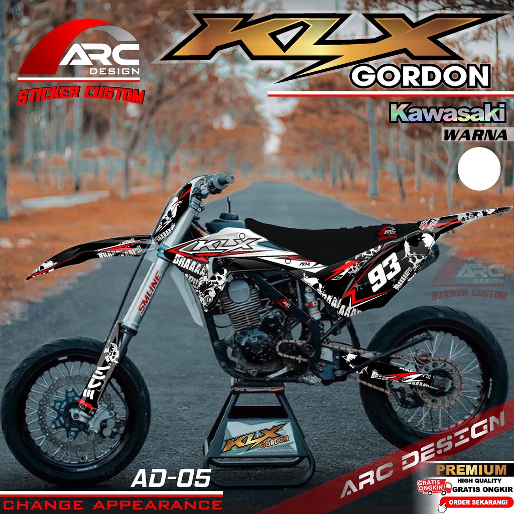 (PROMO COD) TERBARU Decal Sticker Motor Cross KLX Gordon New Fullbody Motif Custom Trail Supermoto R