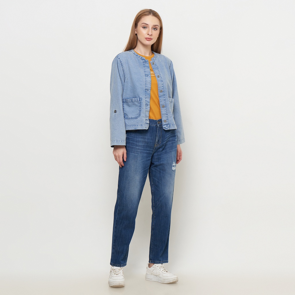 Geela Official - Olivia Two Set Light Wash Denim 5182 (G.5182) - Luaran Wanita