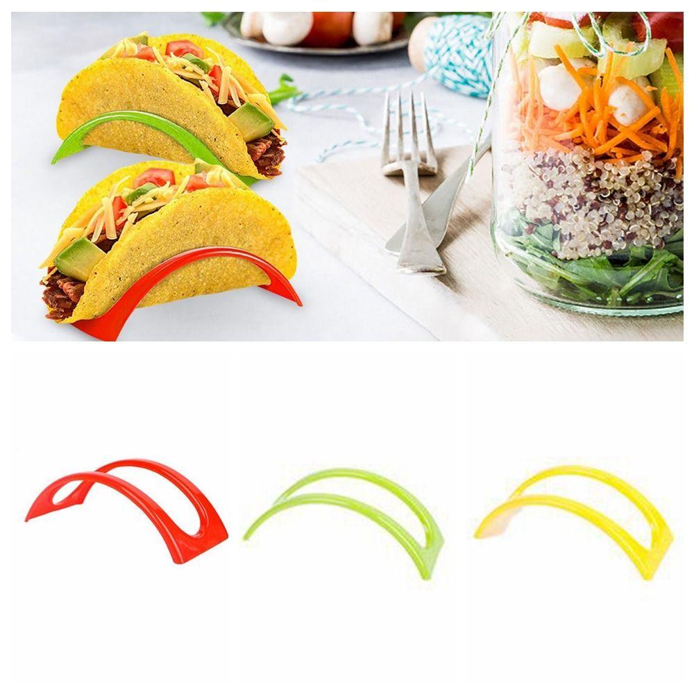 【 ELEGANT 】 6pcs Tortilla Rack Rak Taco Plastik Tahan Lama Stackable Display Pancake Rak Pancake Tidak Beracun Untuk Piknik