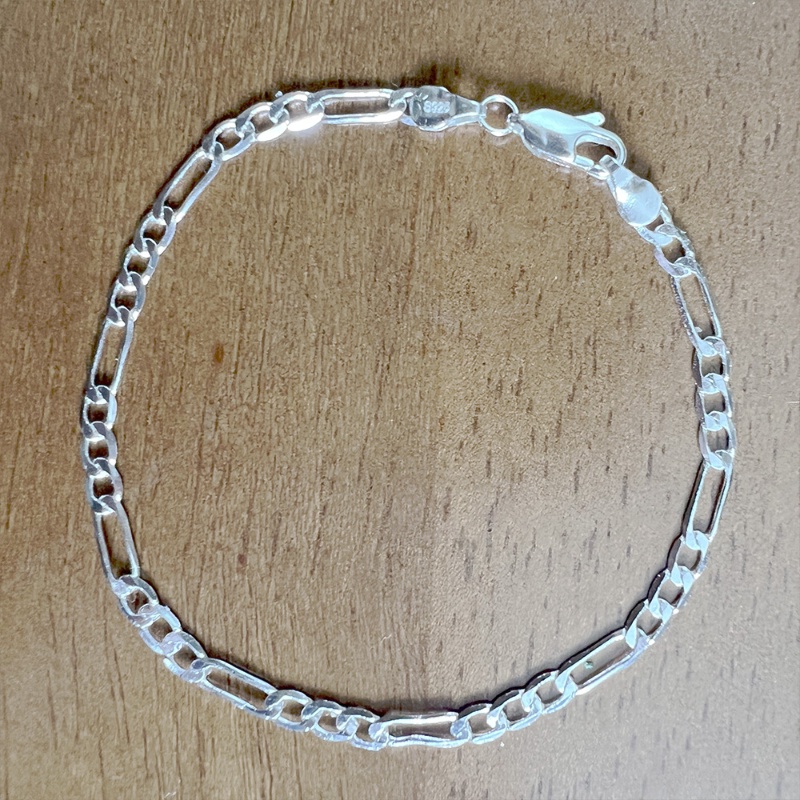 S925 Sterling Silver Gelang Unisex Sterling Pria Rantai Itali Korea Fashion Perhiasan Aksesori 3.5 mm Perak Gelang
