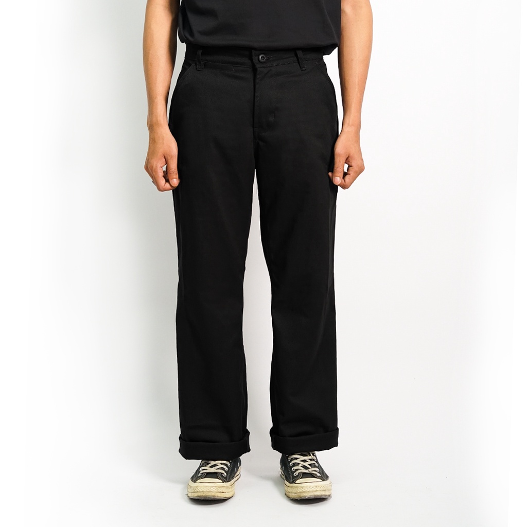 PLAIN AS DAY - SHAGGY REGULAR CHINO PANTS - BLACK