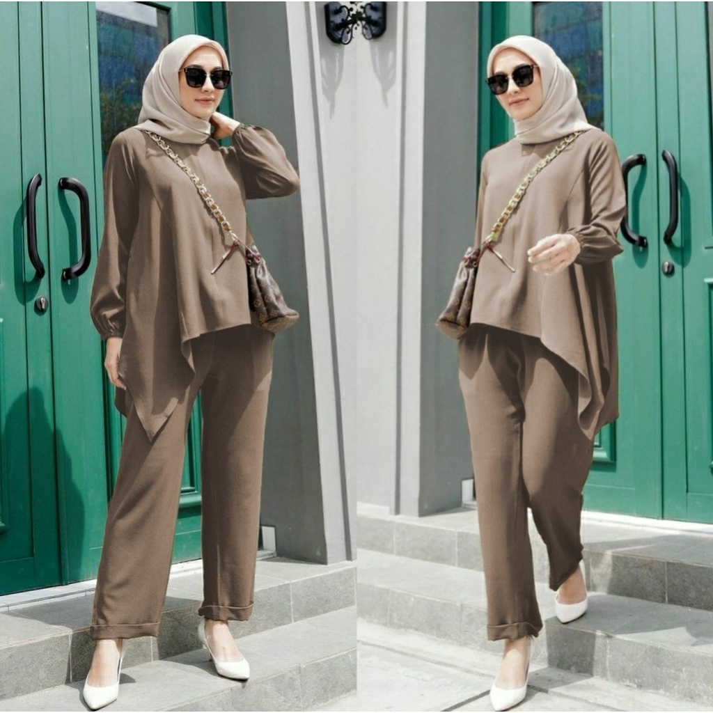 Stelan Wanita Terbaru 2023 Kekinian Hijab / Setelan Wanita Viral 2023 / Baju Stelan Wanita Dewasa / 