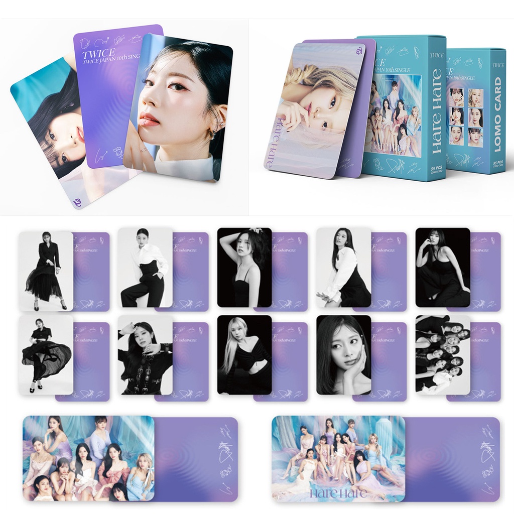 55pcs /box Twice2023Hare HARE Photocards 10th Japan Album Single Siap Jadi Kartu Lomo Kpop Postcards