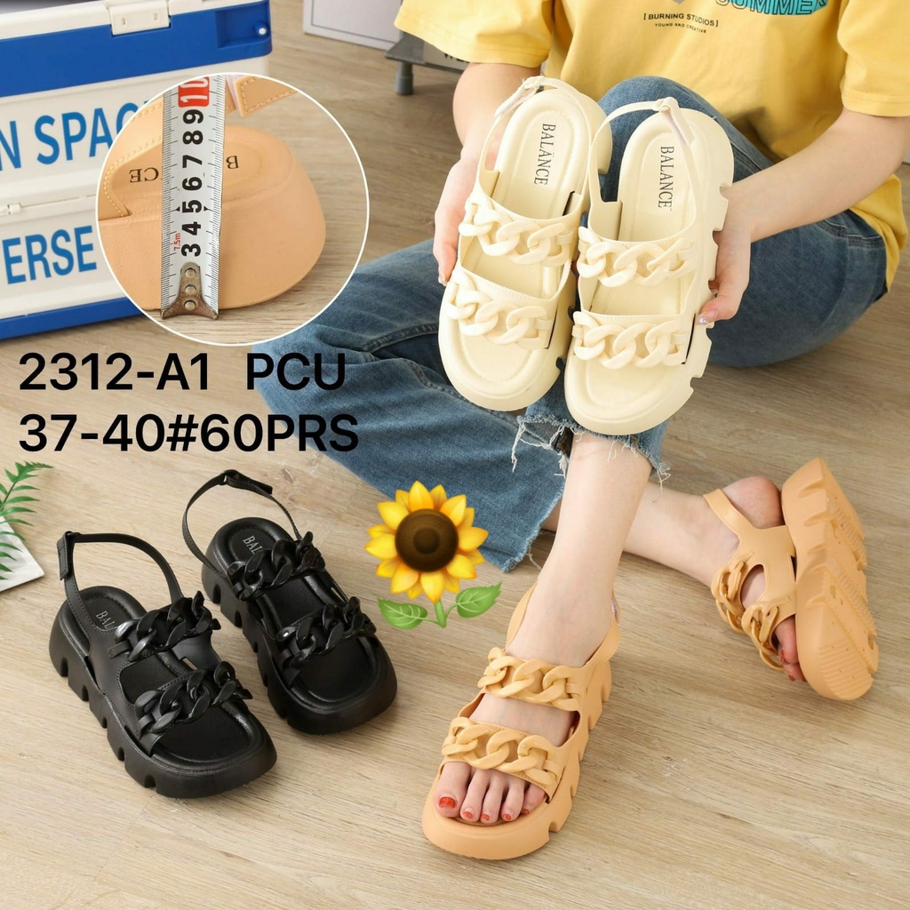 Sandal Karet Jelly Wedges Wanita import Model Terbaru Original Kekinian by AGUNG STYLE Balance 2312-A1