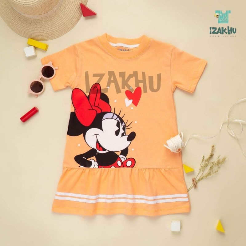 Daily Dress ruffle Disney Anak perempuan rempel lucu izakhu