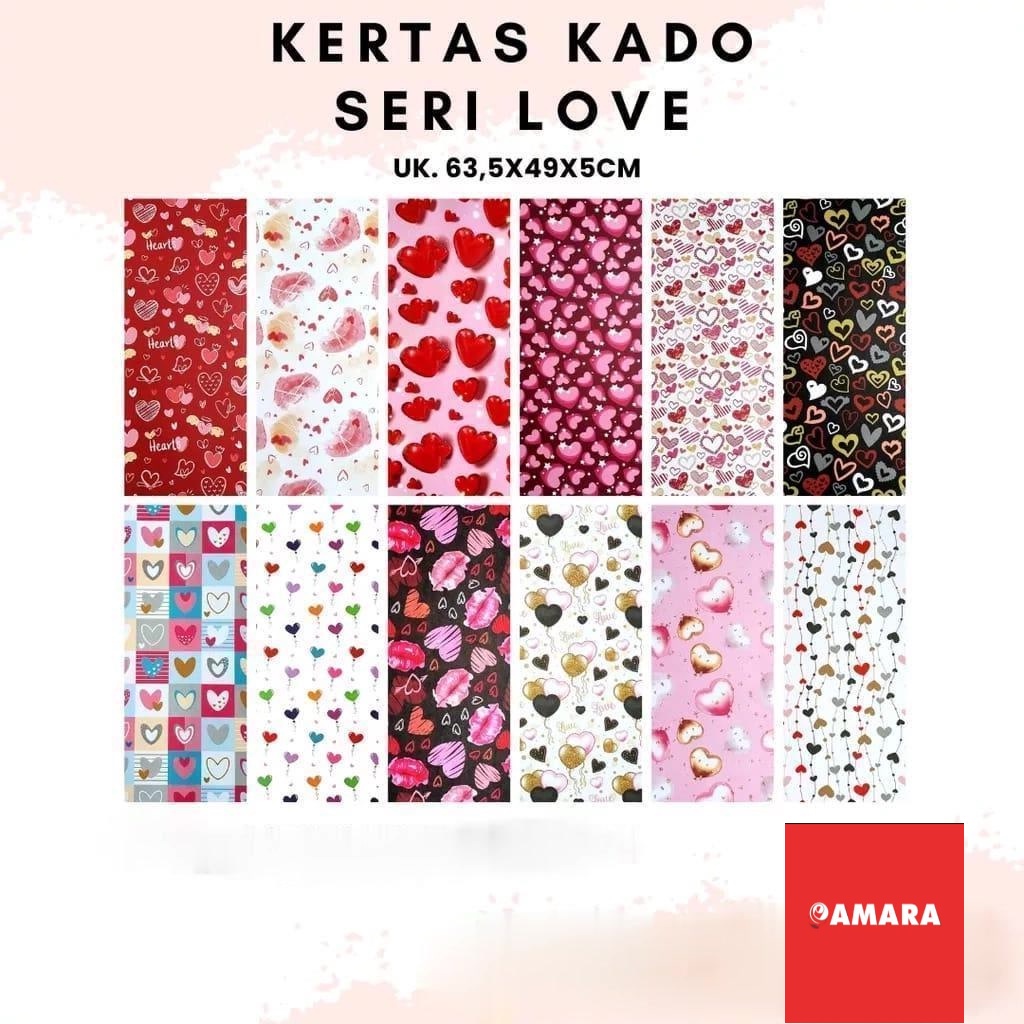 

Kertas Kado Sansan Wawa Motif Love Isi 20 Lembar