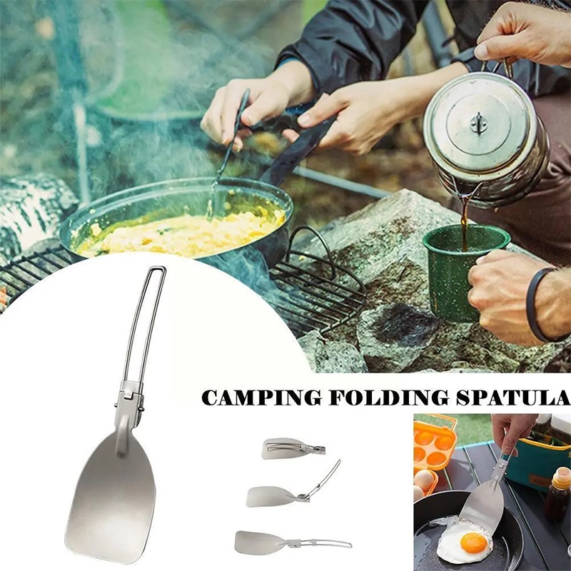 Wy Sekop Penggorengan Lipat Stainless Steel Outdoor Camping Portable304