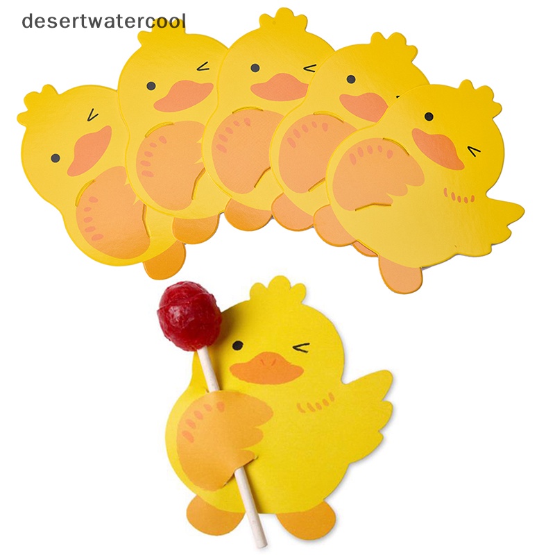 Deid 50PCS Ducks Candy Lollipop Decor Kartu Aksesoris Hadiah Pesta Pernikahan &amp; Ulang Tahun Martijn