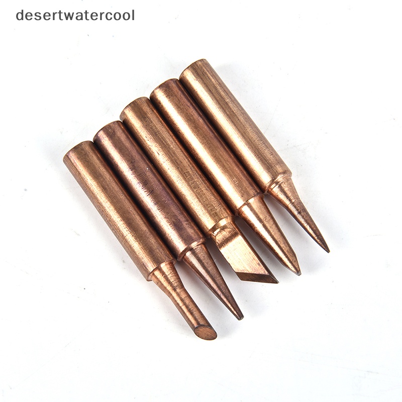 Deid 5pcs Tembaga Murni 900M-T Soldering Iron Tips Solder Bebas Timah Kepala Las Martijn