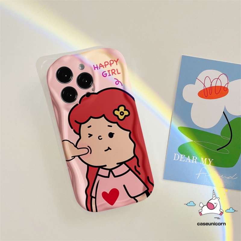 Case Case Case Tepi Melengkung Bergelombang Kartun Baru 3D Untuk Infinix Hot 30i 10Lite 9 8 Hot 12 8 10 30 11 20 9 Play Smart 6 7 6Plus 5 Note 12 4G 12 G96 Lucu Bahagia Beruntung Gadis Cowok Pecinta Sarung Soft Case
