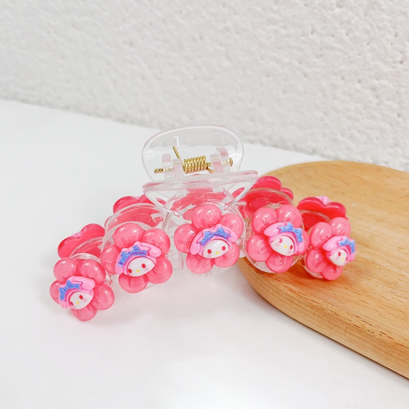 Ahellogirl Sanrio Big Clip Dopamin Lucu Manis Gadis Hati Kulomi Kartun Ponytail Hair Clip