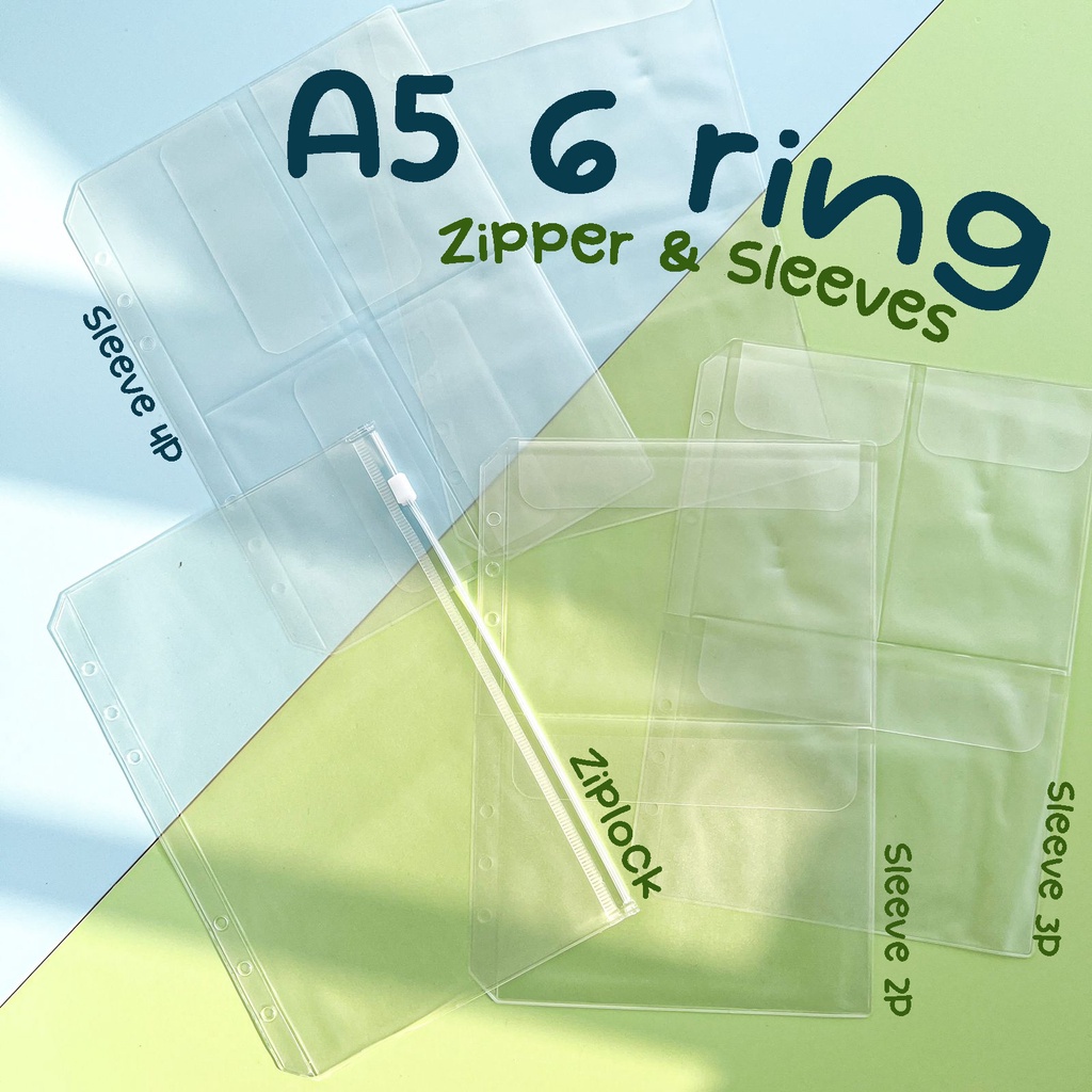 

[A5 6 Ring] Sleeve Zipper Binder / Aksesori Binder Tabungan Keuangan Kartu Nama KTP Ziplock 3