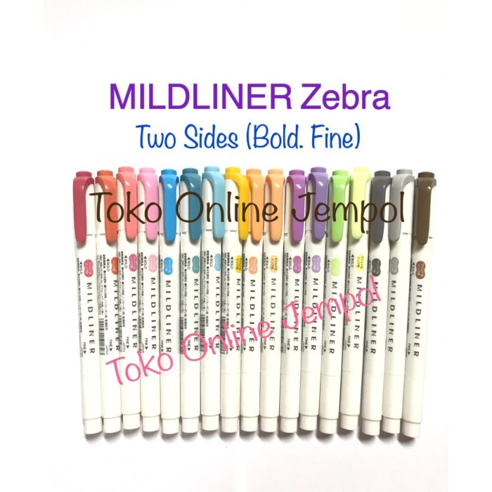 

satuan MILDLINER Zebra Double Side Highlighter midliner ATK0994ZB - Gray - MGR