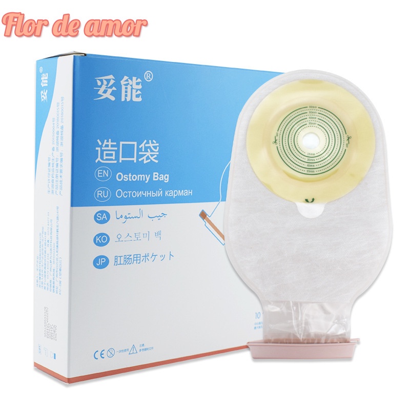 10pcs Ostomy Bags One-piece TAS Ostomi , KANTONG KOLOSTOMI Dewasa Cofoe Disposable Pouch Opening 15-