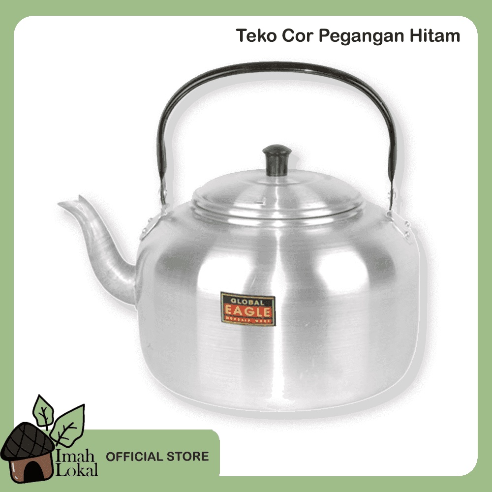 Teko Cor Pegangan Hitam Alumunium 16 18 20 22 24 26 28 cm / Kettle Cor with Black Handle Global Eagl