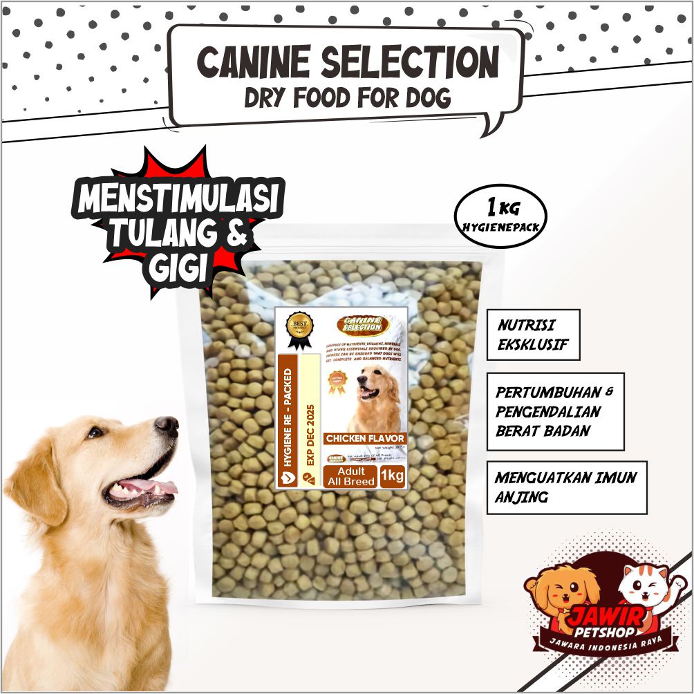 Dog Food CANINE SELECTION 1KG Lamb Chicken Makanan Anjing Kering Murah Dogfood 1 kg Canin Rasa Kambing Ayam Untuk Anak Puppy Pakan Royal Bagus Berkualitas