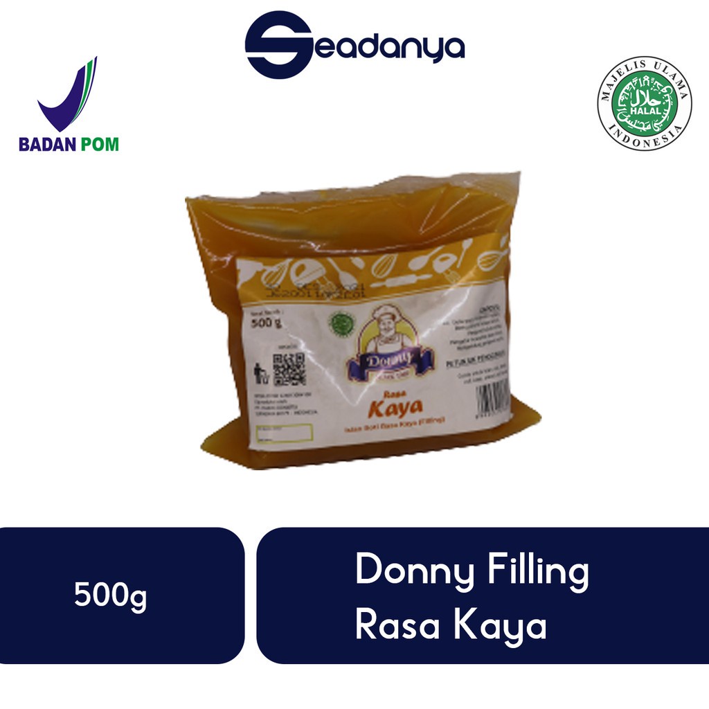 

Donny Rasa Kaya rasa Kaya Filling 500g Isian Roti , Kue , Makanan HALAL MUI & BPOM - HARGA PROMO