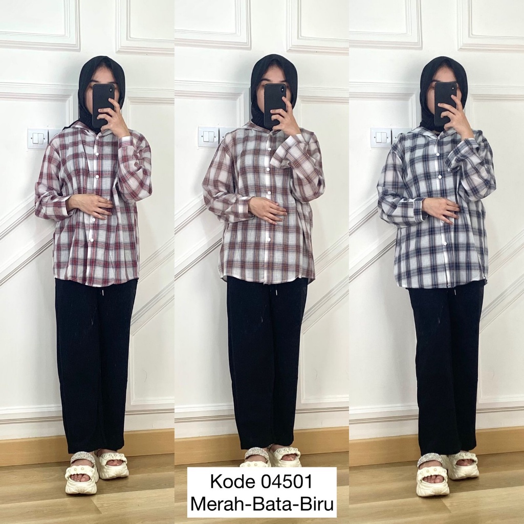 Baju Kemeja Kotak Kotak Wanita I Kemeja Kupluk I Kemeja Kotak Kotak Wanita Flanel