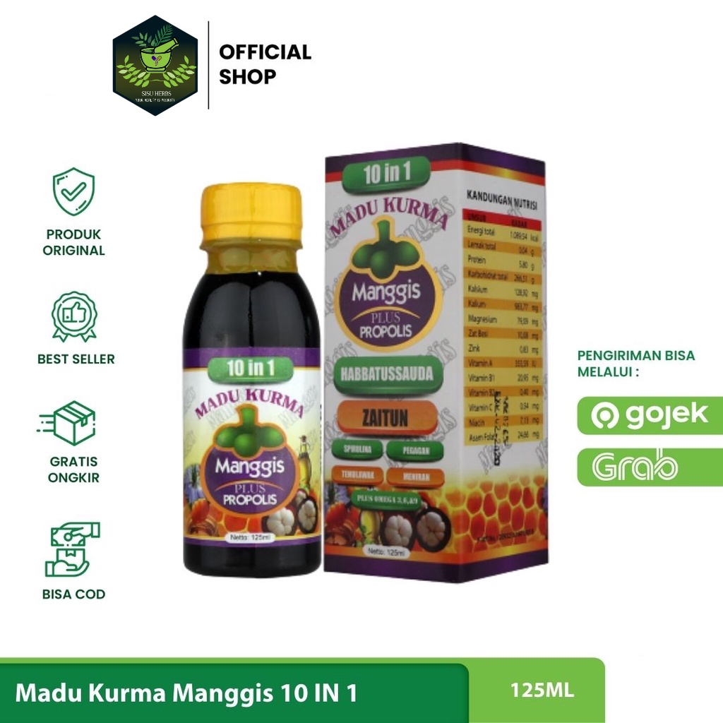 KURMA MANGGIS - Madu Kurma Manggis Plus Propolis 10 in 1 | Habbatussauda 125ml ASLI