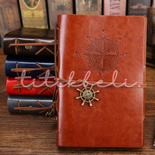 

Buku Binder Kulit Retro Compass Kertas A5 - Brown -TitikBeli